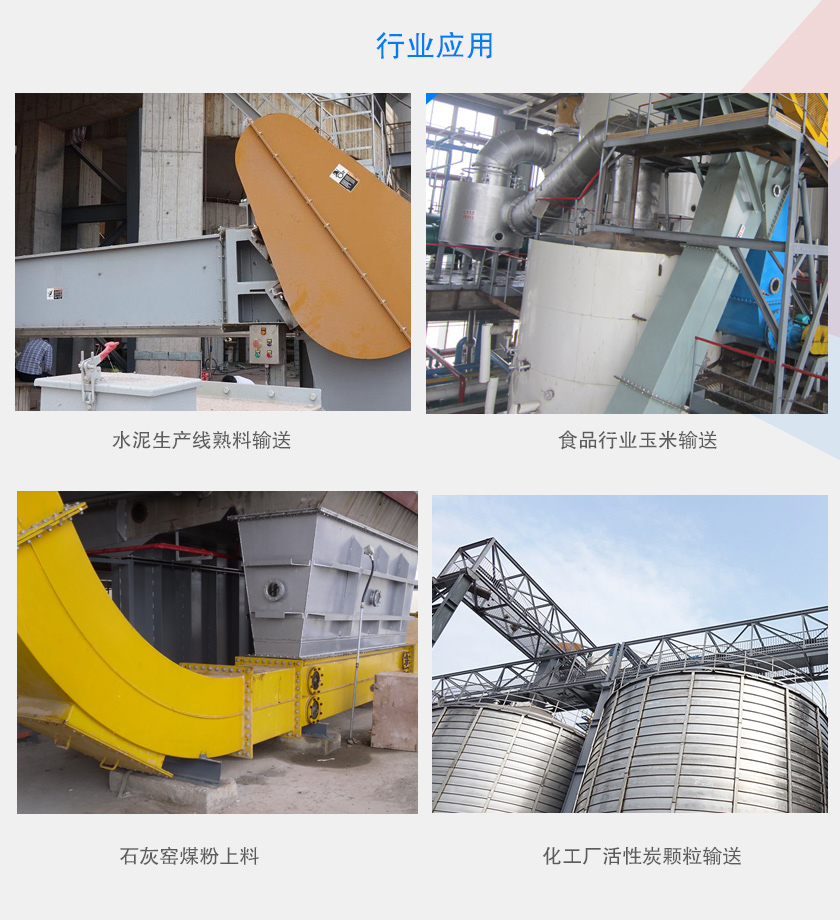 可以水平、傾斜或垂直布置，主要用于水泥、食品、化工、煤炭等行業(yè)
